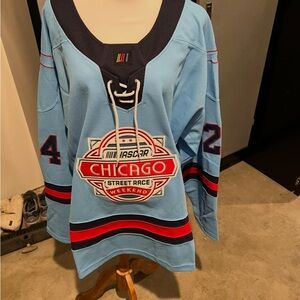 Nascar Light Blue and Red Jersey